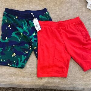 adidas Kids Green Camouflage and Red Shorts